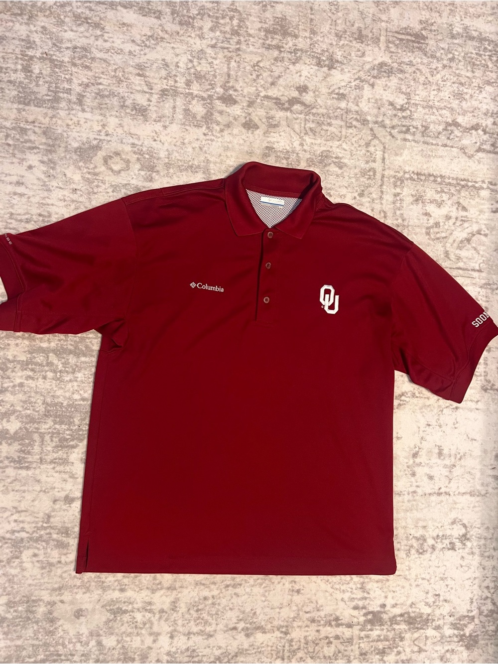 University of Oklahoma Sooners Columbia Men’s Crimson OU Polo Shirt